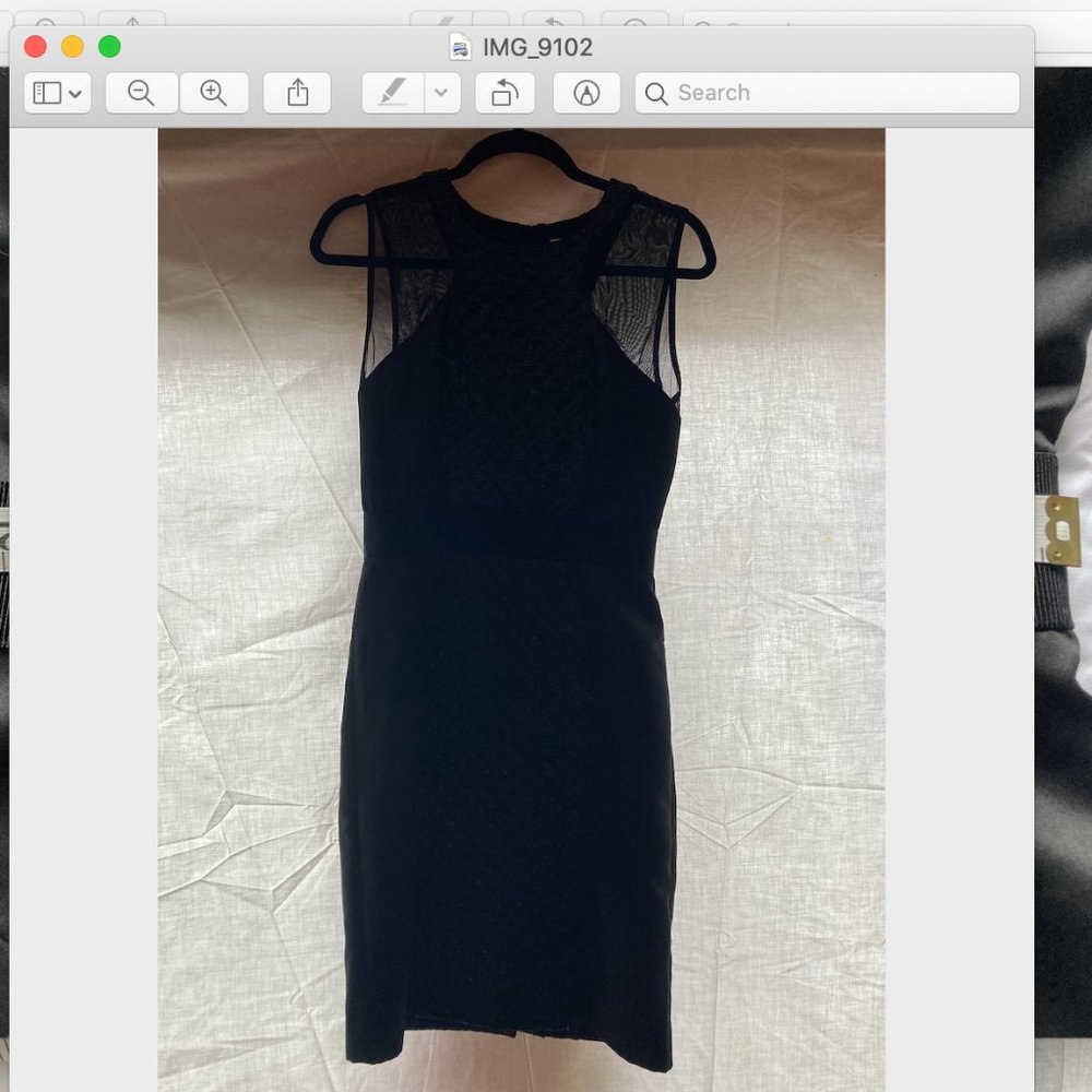 Milly black sequin dress with netting